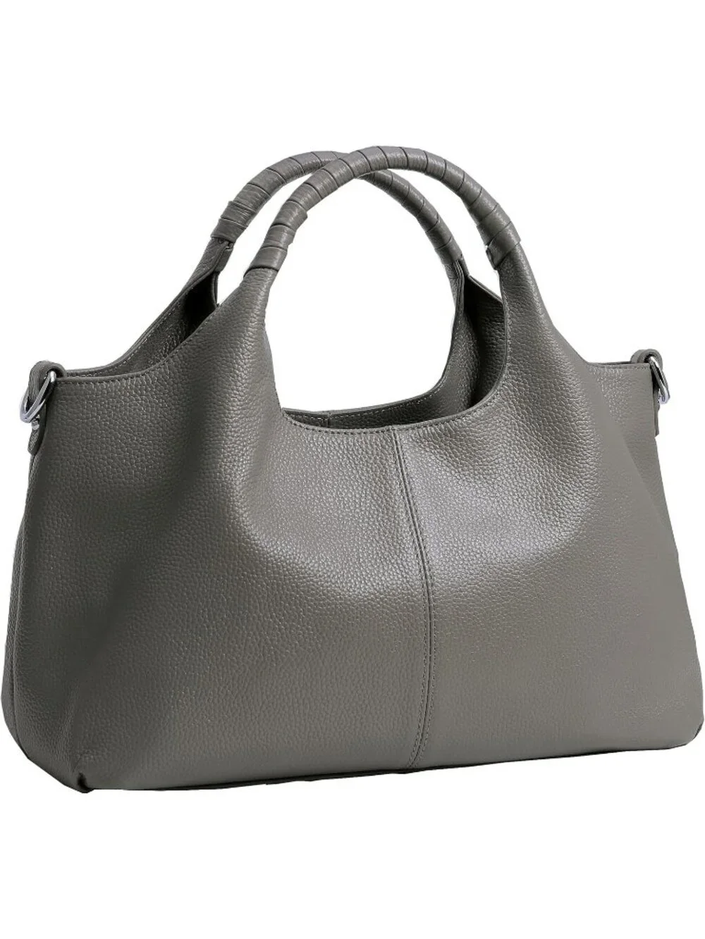Women's Gray Genuine Leather Shoulder Satchel Designer Crossbody Hobo Bags